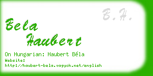 bela haubert business card